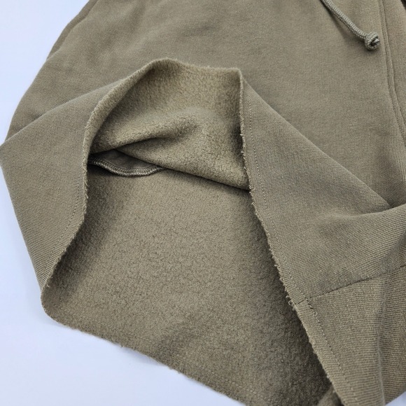 PINK Victoria's Secret Olive Green Fleece Lounge Shorts Raw Hem Womens Large - Picture 4 of 9